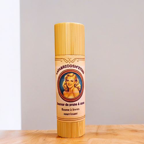 Baume à lèvres naturel prune cacao Lafabricosm'etiks