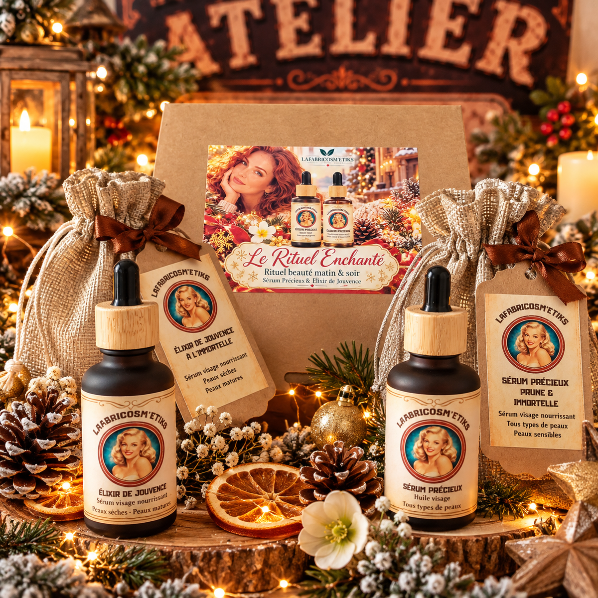 Coffret de Noël Le Rituel Enchanté avec deux sérums visage artisanaux