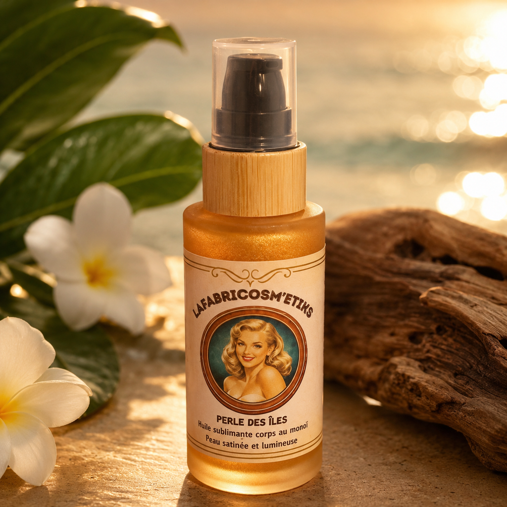 Perle des Îles, huile sèche naturelle au monoï de Tahiti et huiles végétales, flacon 50 ml LAFABRICOSM'ETIKS