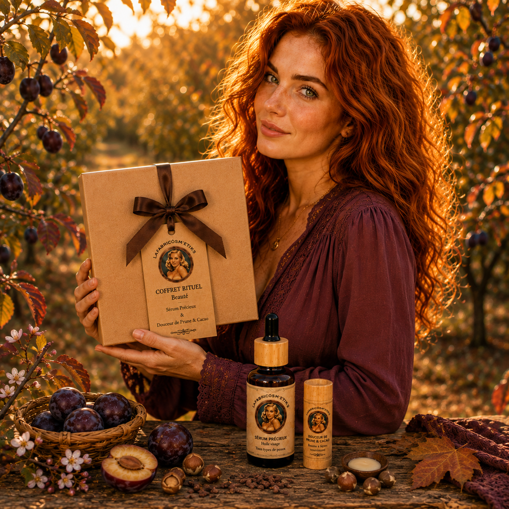 Présentation du Coffret Rituel Beauté avec Sérum Précieux et Douceur de Prune & Cacao – LAFABRICOSM'ETIKS