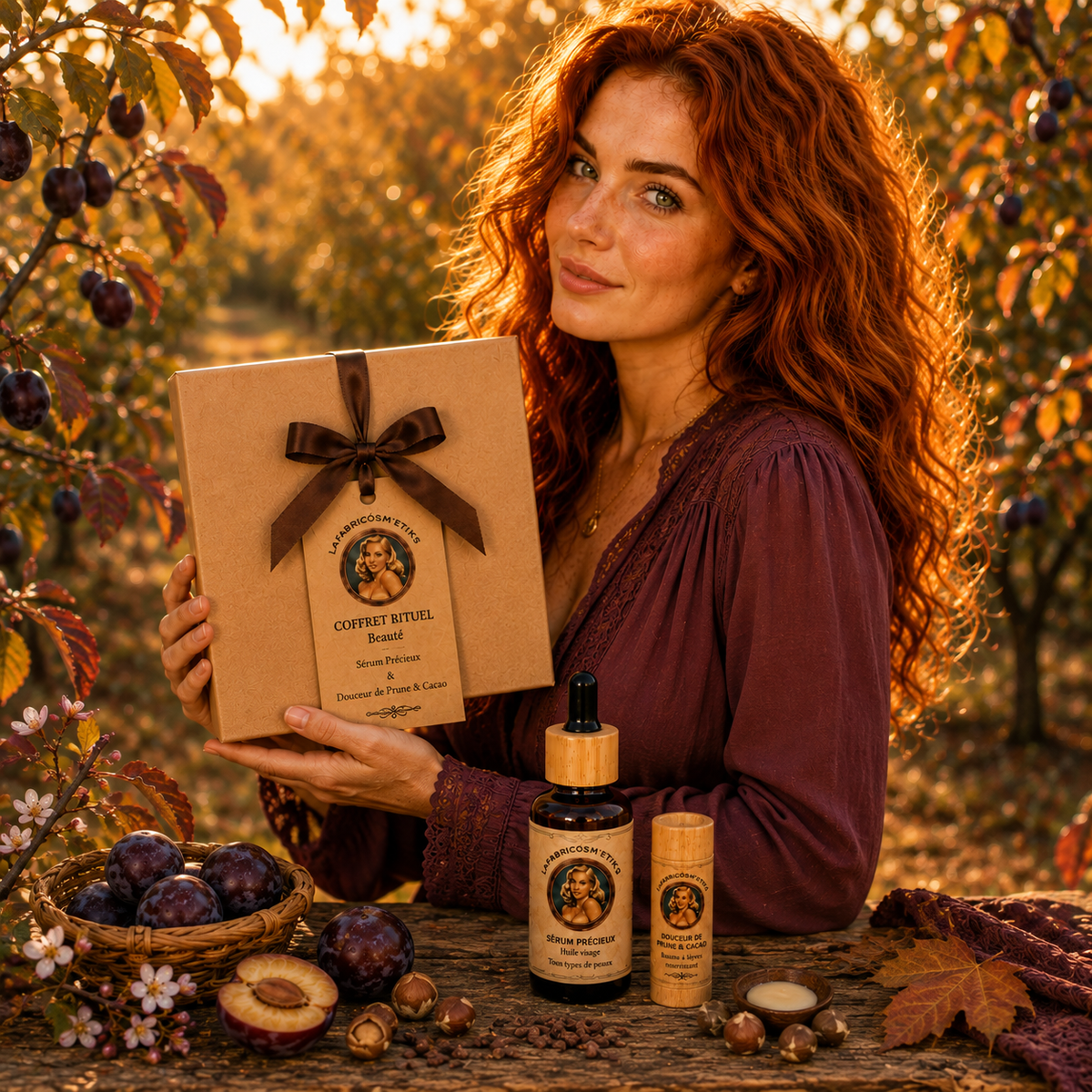 Présentation du Coffret Rituel Beauté avec Sérum Précieux et Douceur de Prune & Cacao – LAFABRICOSM'ETIKS