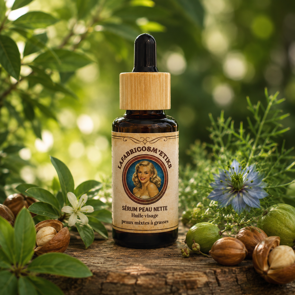 Sérum visage naturel Peau Nette LAFABRICOSM'ETIKS pour les peaux mixtes à grasses.