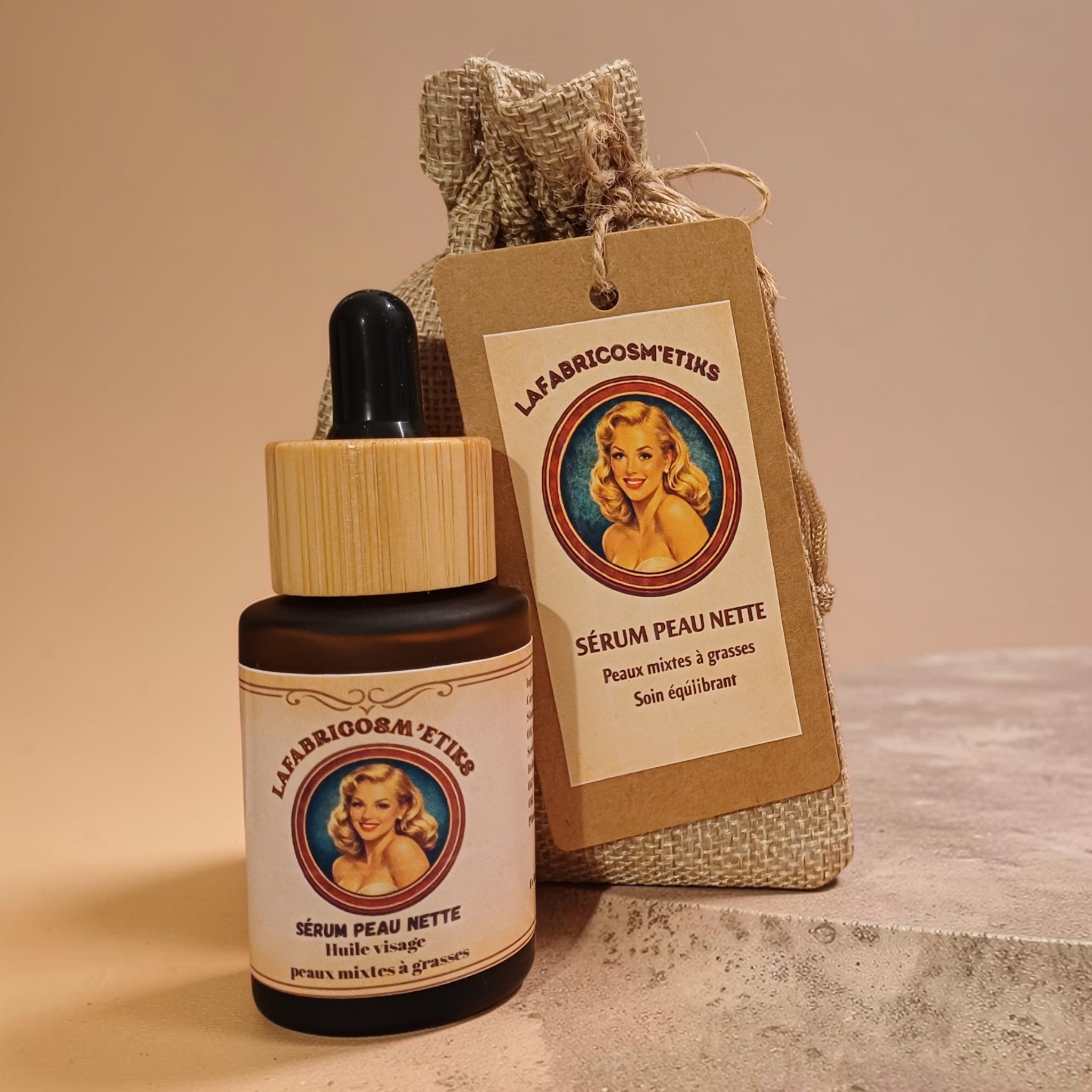 Sérum visage naturel peau nette LAFABRICOSM'ETIKS avec pochon offert